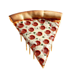 Delicious Pepperoni Pizza Slice with Cheese and Herbs Dripping