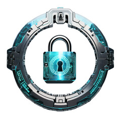 Futuristic Digital Security Lock with High-Tech Design Elements