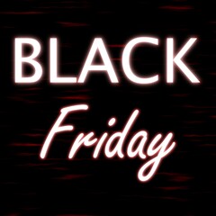 Black Friday neon sign on dark background