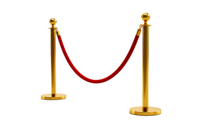 Elegant golden stanchions with plush red velvet rope creating a luxurious barrier for exclusive events and vip access
