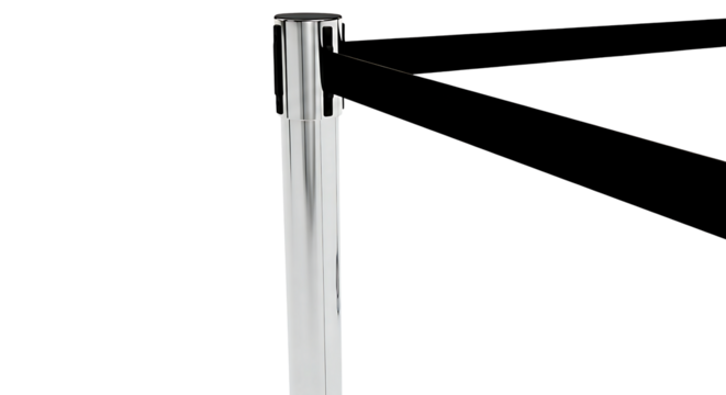 Close up of a sleek modern chrome faucet with water flowing from the spout against a stark black background