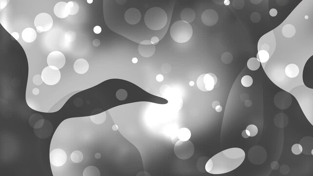 Abstract grayscale background with amorphous shapes and bright bokeh suitable for modern design projects, web backgrounds, and artistic creations.