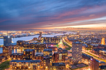 Rotterdam, Netherlands City Skyline at Dusk 856