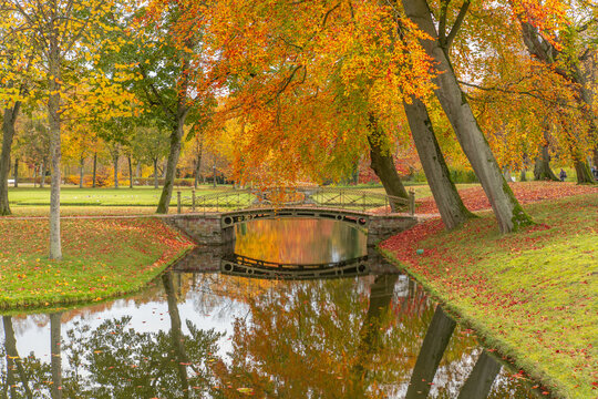 Fall colors in Schwerin Castle, Germany