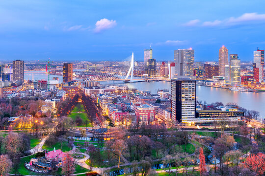 Rotterdam, Netherlands, City Skyline Over the Nieuwe Maas River 857