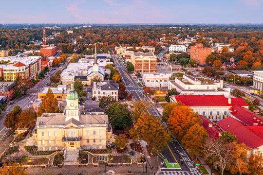 Athens, Georgia, USA downtown from Above 823