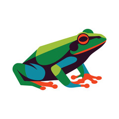 Colorful Geometric Frog Illustration