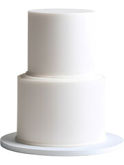 Fototapeta na wymiar Simple three-tier white cake isolated on transparent background, ideal for weddings, events, or minimalist designs.