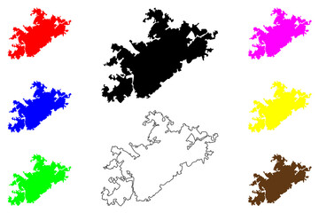 Iwo city (Federal Republic of Nigeria, Osun State) map vector illustration, scribble sketch Iwó Odíderé map