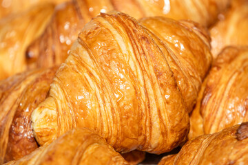Golden Butter Croissant Close-Up – Freshly Baked French Pastry