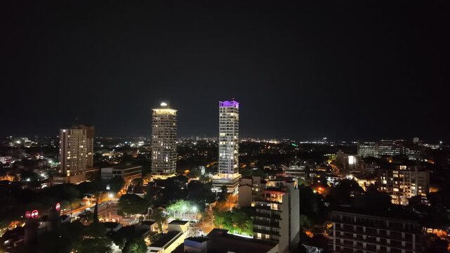 Night city of Paraguay asuncion