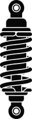 Automotive suspension shock absorber metallic car spring coil vector illustration silhouette icon