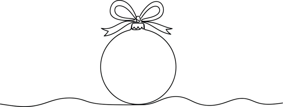 Christmas bauble ornament festive holiday decoration line art icon