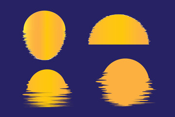 Abstract vector illustration set of sun and clouds, sun and moon weather icons for day and season design