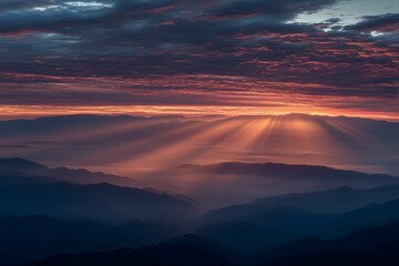 sunset over the mountains