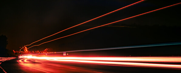 lights of cars with night