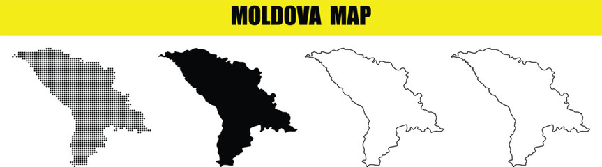 Hand made Moldova map set vector illustration in different styles perfect for infographic and geographic design projects By Adobe Illustrator