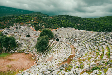 Kaunos (Carian: Kbid Lycian: Xbide Ancient Greek: Καῦνος; Latin: Caunus) ancient city was a city of ancient Caria and in Anatolia, a few kilometres west of the modern town of Dalyan. Amphitheatre area