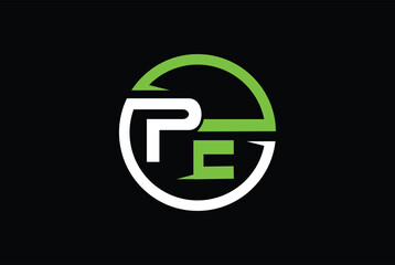 PE OR EP initial letter logo with circle.