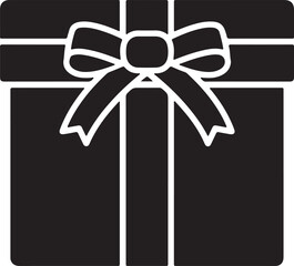 Simple flat icon of a gift box with a decorative ribbon bow perfect for celebrations and presents