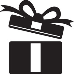 Simple christmas gift box opening icon with festive colors