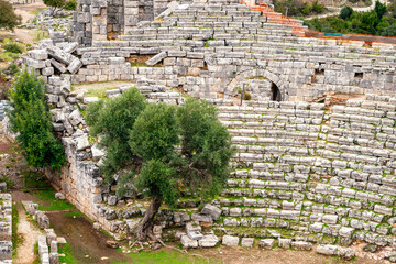 Kaunos (Carian: Kbid Lycian: Xbide Ancient Greek: Καῦνος; Latin: Caunus) ancient city was a city of ancient Caria and in Anatolia, a few kilometres west of the modern town of Dalyan. Amphitheatre area