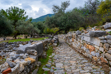 Kaunos (Carian: Kbid Lycian: Xbide Ancient Greek: Καῦνος; Latin: Caunus) ancient city was a city of ancient Caria and in Anatolia, a few kilometres west of the modern town of Dalyan. Amphitheatre area