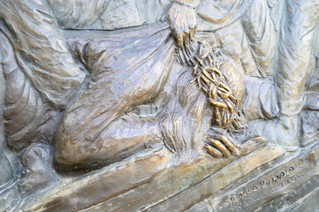 Station IX: Jesus falls for the third time. The Way of the Cross on Mount Križevac (the Cross Mountain) in Medjugorje.