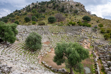 Kaunos (Carian: Kbid Lycian: Xbide Ancient Greek: Καῦνος; Latin: Caunus) ancient city was a city of ancient Caria and in Anatolia, a few kilometres west of the modern town of Dalyan. Amphitheatre area