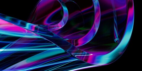 Abstract iridescent background design, 3d render
