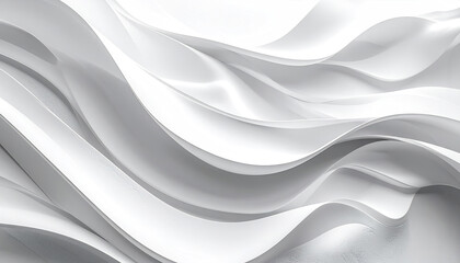 Obraz premium White abstract wave texture with smooth flowing curves and soft shadows creating modern and elegant design, evoking calmness and fluidity in minimalistic style