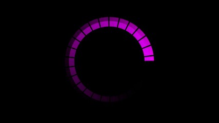 Purple circle digital tech cyberspace interface loader with rotation speedtest animation on black background - Powered by Adobe