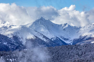 magnificent, wide view of a high mountain range, the Austrian Alps