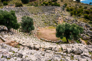 Kaunos (Carian: Kbid Lycian: Xbide Ancient Greek: Καῦνος; Latin: Caunus) ancient city was a city of ancient Caria and in Anatolia, a few kilometres west of the modern town of Dalyan. Amphitheatre area