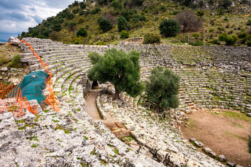 Kaunos (Carian: Kbid Lycian: Xbide Ancient Greek: Καῦνος; Latin: Caunus) ancient city was a city of ancient Caria and in Anatolia, a few kilometres west of the modern town of Dalyan. Amphitheatre area