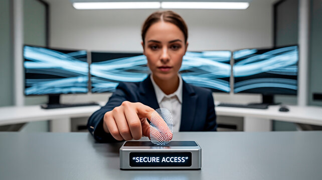 Security access for the concept of data and technology safety.