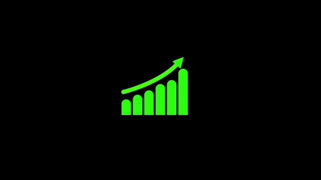 Animation of up and down business graph icon. business or finance loss concept icon diagrams showing a steady increase in profits. future target suitable for business development direction