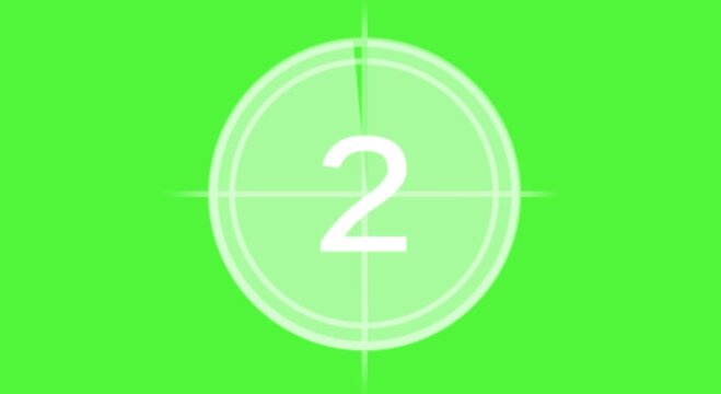 Dynamic countdown timer with number three on vibrant green background
