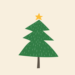 Christmas сartoon tree, vector