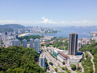 Aerial view of the Rio de Janeiro urban center and its neighbours. Botafogo, Flamengo, Copacabana. 