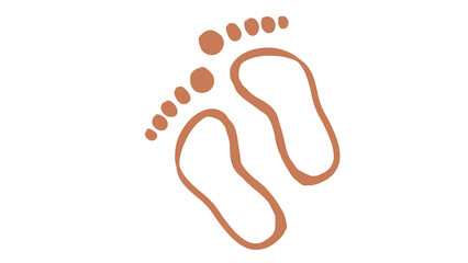 Transparent Illustration of Two Footprints and Toes. Bronze Icon Isolated on a White Background, Feet Symbol Vector Element.