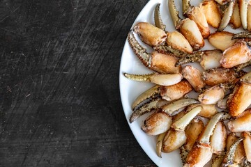 Appetizing Plate of Freshly Cooked Crab Claws