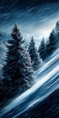 Stunning Winter Wonderland A Breathtaking Snow-Covered Forest Landscape Under a Clear Blue Sky