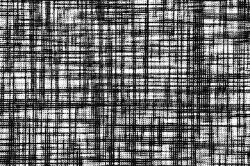 Dense black crosshatch pattern with a hand-drawn, grunge texture made of overlapping lines on a transparent background.