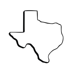 texas, state, map, outline, icon, USA, United States, America, territory, shape, geography, symbol, graphic, design, element, black, white, isolated, contour, border, location, travel, patriotic, silh