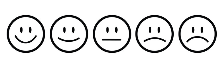 emoticon, emoji, face, expression, emotion, happy, sad, neutral, smiling, frowning, mood, feeling, satisfaction, dissatisfaction, rating, feedback, survey, customer service, review, icon, symbol, grap