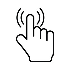 cursor, hand, pointer, click, tap, touch, select, icon, gesture, interaction, digital, interface, computer, mouse, finger, pointing, action, graphic, design, illustration, simple, line art, white back