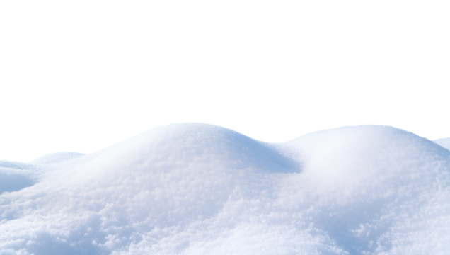 White snowdrift isolated on transparent background.