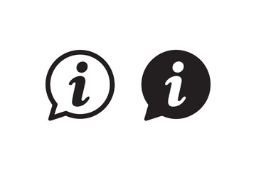 information icon speech bubble outline filled minimal vector