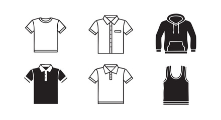 T shirt and polo shirt line art design illustration vector